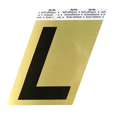 HY-KO 3.5In Gold Aluminum Letter L, 10PK B00229